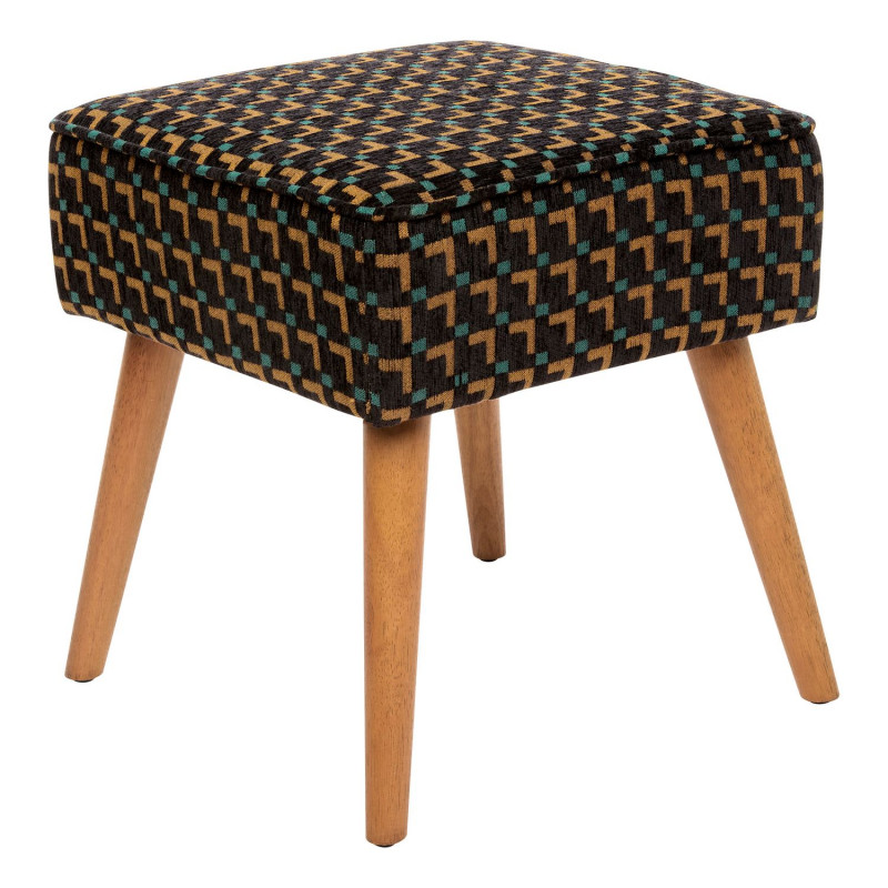 Tabouret d'appoint en tissu jacquard CHIARA - Noir