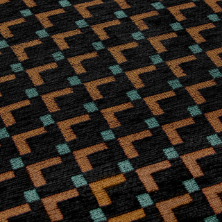 Tabouret d'appoint en tissu jacquard CHIARA - Noir