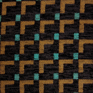 Tabouret d'appoint en tissu jacquard CHIARA - Noir