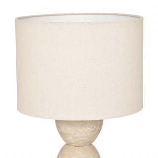 Lampe cylindrique en travertin ERIN - Beige