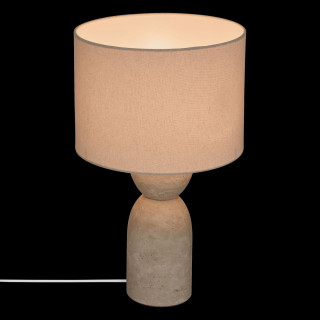 Lampe cylindrique en travertin ERIN - Beige