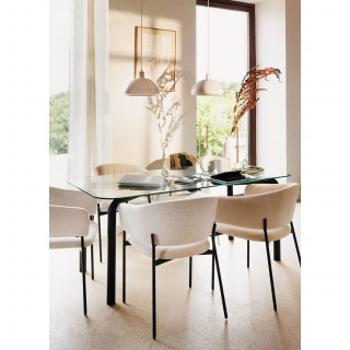 Table à manger en verre pour 6 personnes HECATE - Noir
