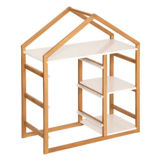 Bibliothèque enfant 3 paniers et 3 étagères BAKO - Blanc