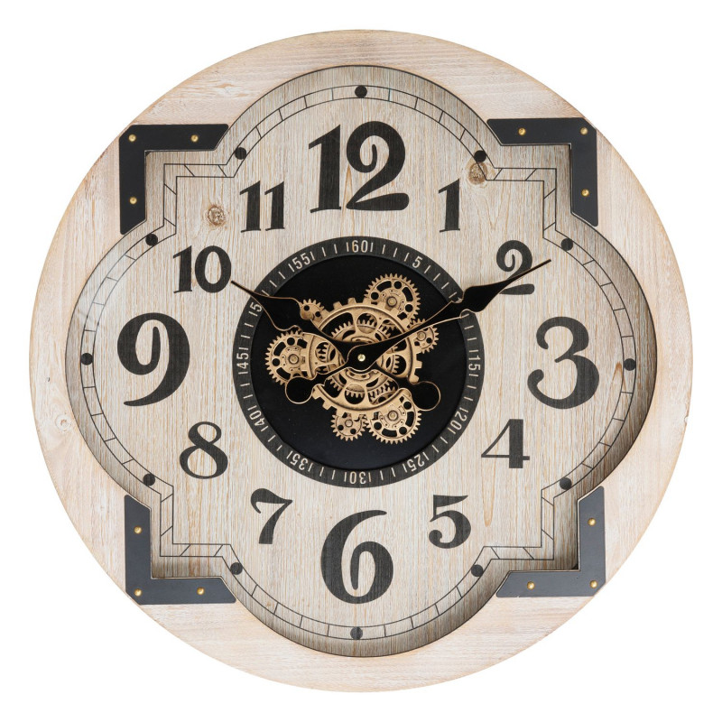 Horloge en bois MCKENZIE - Beige
