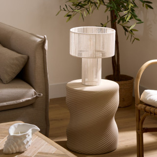 Table à café torsadée ronde SADDLE - Beige