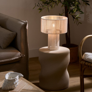 Table à café torsadée ronde SADDLE - Beige