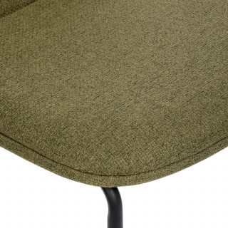 Lot de 4 chaises en tissu et pieds métal NEORA - Cèdre et noir