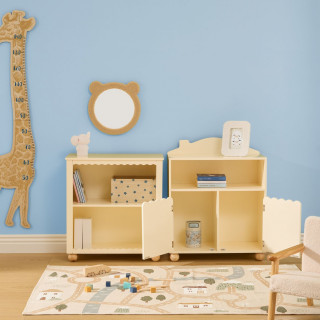 Bibliothèque enfant 2 portes et 1 niche BOULI - Beige