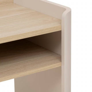 Console effet bois 1 tiroir ROUNDY - Beige