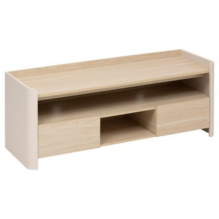 Meuble TV 2 tiroirs ROUNDY - Beige