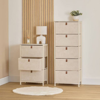 Tour de rangement 3 tiroirs TISSA - Beige