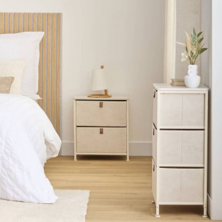 Tour de rangement 3 tiroirs TISSA - Beige