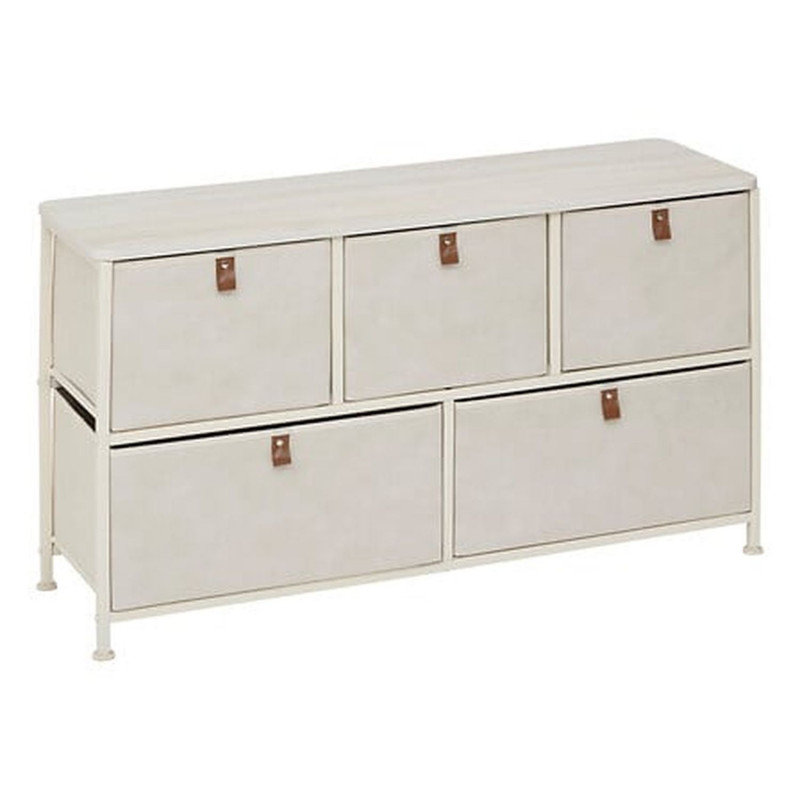 Commode basse 5 tiroirs TISSA - Beige