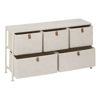 Commode basse 5 tiroirs TISSA - Beige