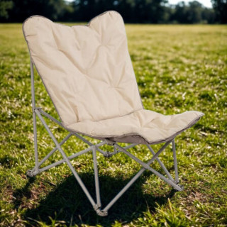 Fauteuil de camping pliant matelassé - Argile