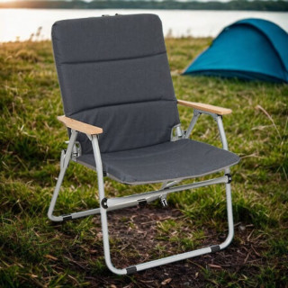 Lot de 2 chaises de camping pliantes - Gris