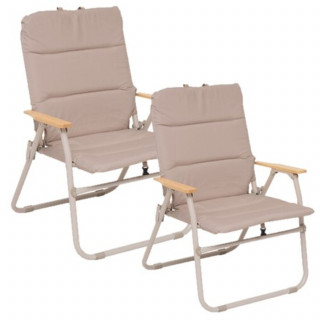 Lot de 2 chaises de camping pliantes - Beige