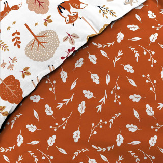 Parure de lit enfant réversible ROXY - Coton 42 fils/cm² - 140 x 200 cm - Marron