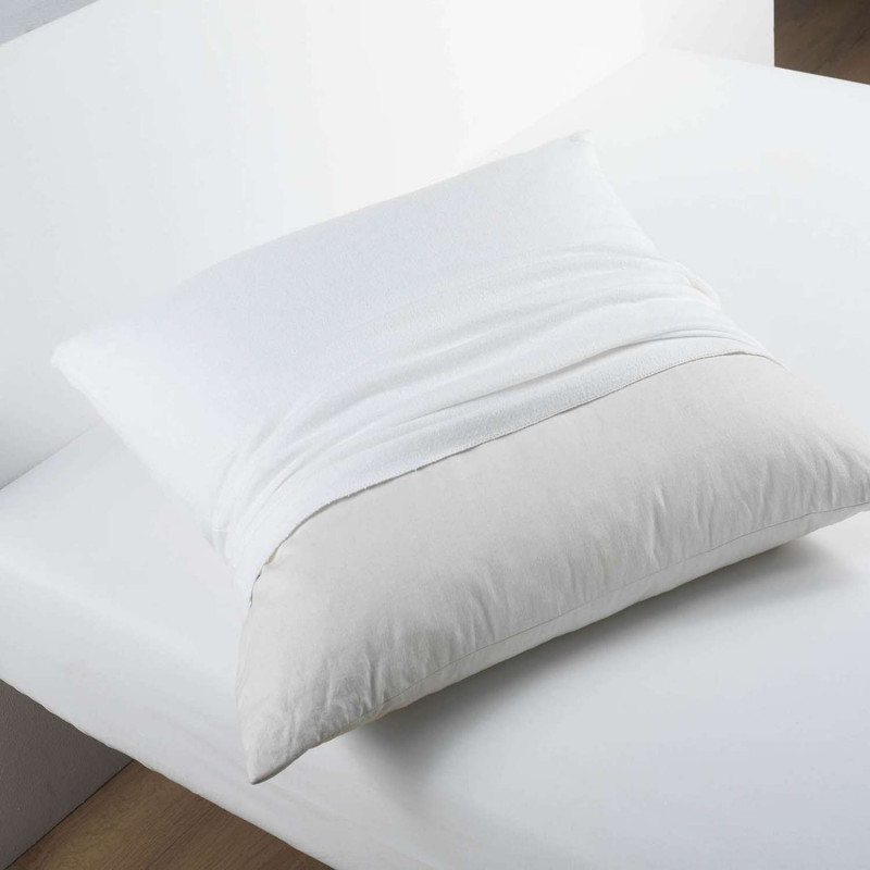 Lot de 2 - Protège oreiller - Molleton 100% coton - 50 x 70 cm - Blanc