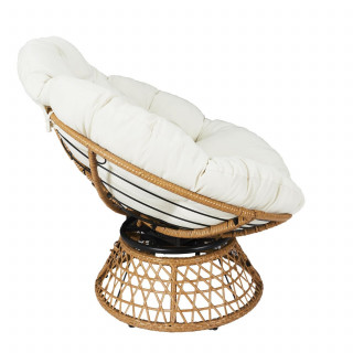 Fauteuil papasan avec assise pivotante CANCUN - Beige