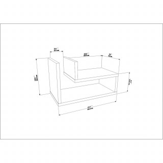 Table de chevet suspendue effet bois ISADORA - Marron