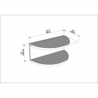 Table de chevet suspendue forme demi lune CAMELIA - Blanc