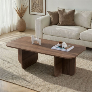 Table basse design effet bois foncé LEANDRO - Marron