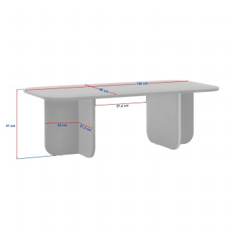 Table basse design effet bois foncé LEANDRO - Marron