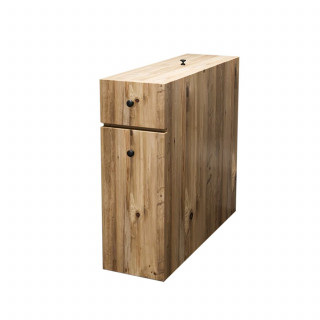 Rangement de salle de bain compact 2 tiroirs et une porte - Marron