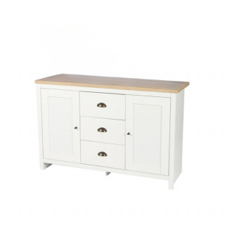 Buffet 2 portes et 3 tiroirs en bois HANOI - Blanc