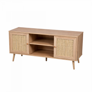Meuble TV Bali en cannage - 2 portes