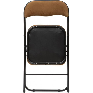 chaise pliante effet velours ocre doré pliée