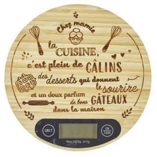 Balance de cuisine électronique en bois - Beige