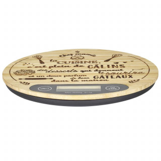 Balance de cuisine électronique en bois - Beige