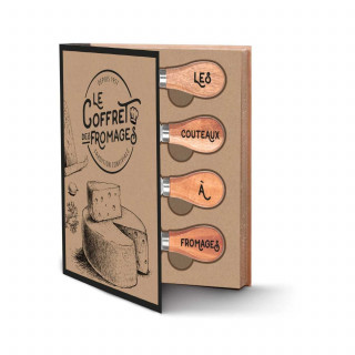 Coffret avec planche et couteaux à fromage - Beige