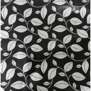 Adhésif décoratif à motifs feuilles - Noir