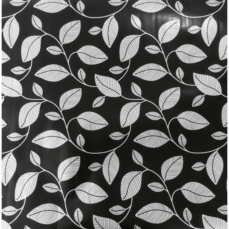 Adhésif décoratif à motifs feuilles - Noir