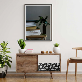 Adhésif décoratif à motifs feuilles - Noir