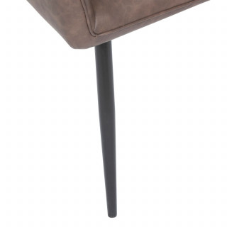 Lot de 2 fauteuils à diner effet cuir VISOCA - Marron