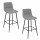 Lot de 2 chaises de bar rembourrées SIRAC - Gris