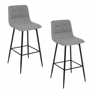 Lot de 2 chaises de bar rembourrées SIRAC - Gris
