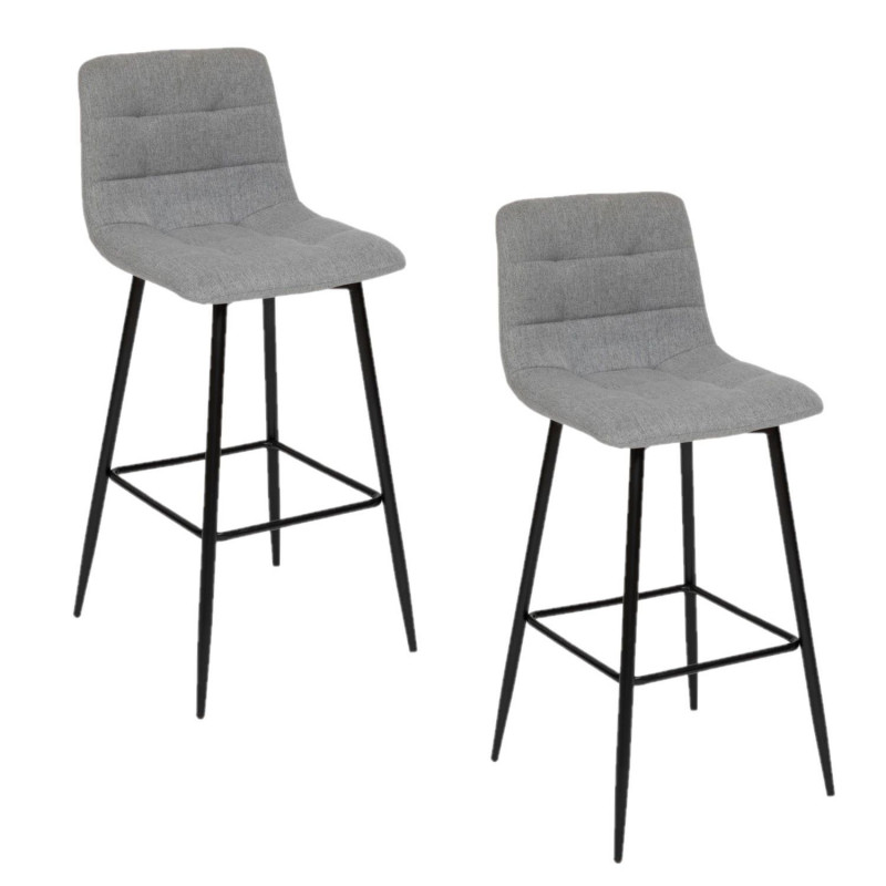 Lot de 2 chaises de bar rembourrées SIRAC - Gris