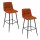 Lot de 2 chaises de bar rembourrées SIRAC - Marron