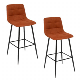 Lot de 2 chaises de bar rembourrées SIRAC - Marron