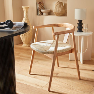 Lot de 2 fauteuils à dîner en bois YAMATO - Marron