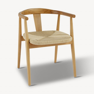 Lot de 2 fauteuils à dîner en bois YAMATO - Marron