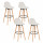 Lot de 4 chaises de bar avec coussin MAXON - Blanc