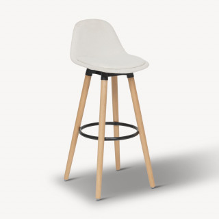 Lot de 4 chaises de bar avec coussin MAXON - Blanc