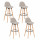 Lot de 4 chaises de bar avec coussin MAXON - Beige