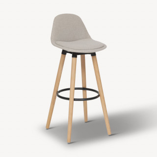 Lot de 4 chaises de bar avec coussin MAXON - Beige